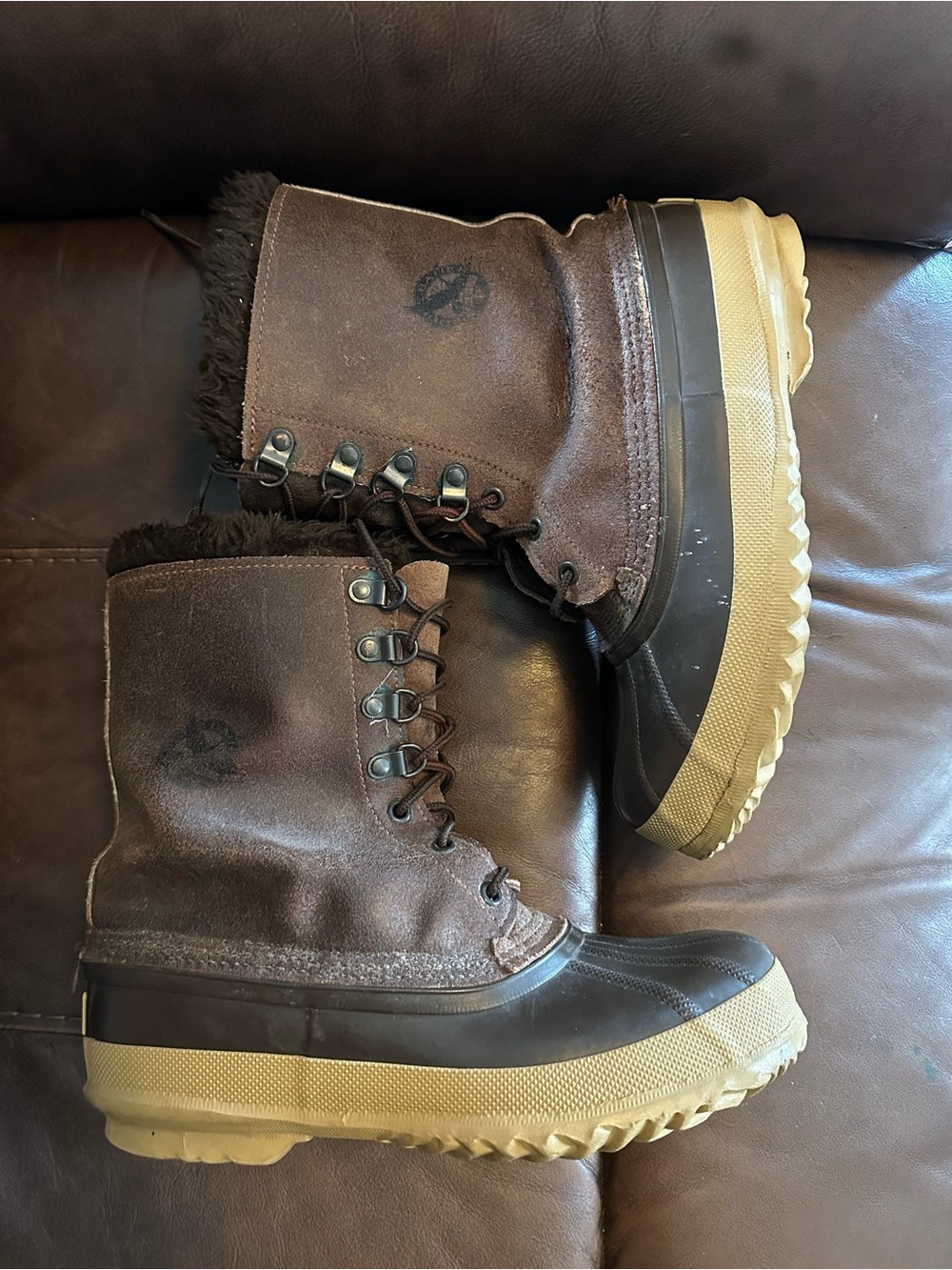 Eddie Bauer for sorel womans Brown Insulated Winter Rain Boots